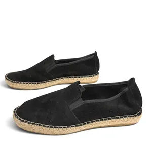 Free People Espadrille Slip On Shoes Womens 7.5 Black Suede Coastal Resort Boho thumbnail 2