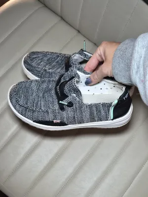 Glitter Wendy Sox Hey Dude Shoes Gray Knit Slip-On Sneakers 6 Loafers thumbnail 7