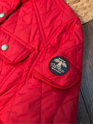 Barbour Bright Red Quilted Field Jacket thumbnail 4