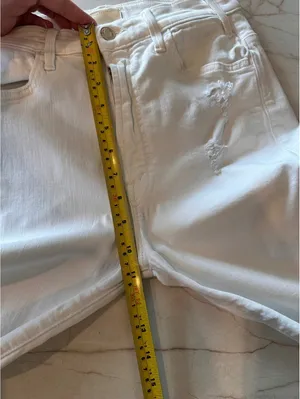 MOTHER The Hustler Ankle Fray Jeans In Tea and Biscuits White Wash Women’s sz 27 thumbnail 13
