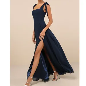 NEW Lulus Love Me Forever Navy Blue Tie-Strap Square Neck A-Line Maxi Dress XL thumbnail 2