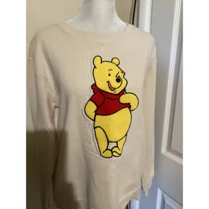 Disney Winnie the Pooh Cream Crewneck Sweatshirt Graphic Print Pullover Top M thumbnail 2