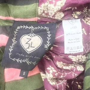 Z&L Boho Floral V-Neck Wrap Tie Long Sleeve Festival Crop Top Size Small thumbnail 9