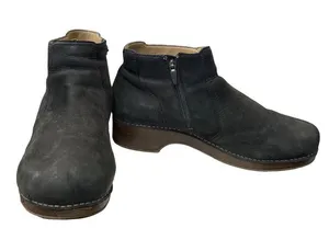 Dansko womens black leather mid ankle casual slip on boots sz 11.5-12 SKU 10-825 thumbnail 1