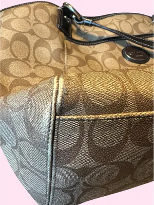 Coach Signature Canvas Tote Bag with Leather Trim thumbnail 4
