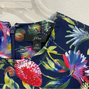J Crew Long Sleeve‎ Flouncy Hem Dress Painted Floral Size 00 thumbnail 3