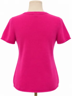 J.Crew 100% Cashmere Short Sleeve Sweater Pink Crewneck Size Large thumbnail 3