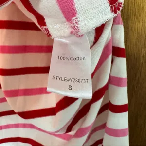 Tuckernuck Pomander Place Gio Stripe Short Sleeve Long Maxi Dress Red Pink Small S thumbnail 10