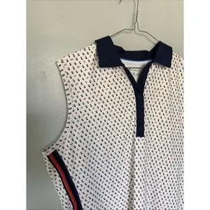 Peter Millar Sleeveless Polo Shirt Size Large White UPF 50+ Golf With Logo thumbnail 3