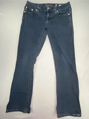 ⁠Miss Me Mid-Rise Easy Bootcut Embellished Sequins Studs Womens Jeans Size 30 thumbnail 1