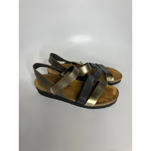 Naot Strappy Wedge Sandals Womens 39‎ Metallic Rhinestone Good Comfort Cork Sole thumbnail 2