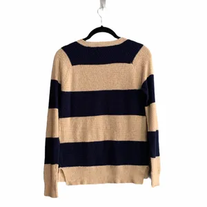 Madewell Striped Long Sleeve Knit Sweater Blue and Tan Size Xsmall thumbnail 3