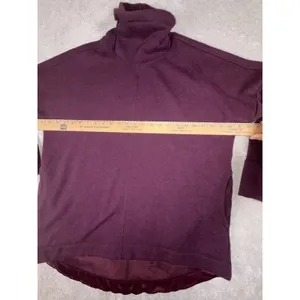 Athleta Cozy Karma Funnel Neck Sweatshirt Womens M Burgundy Fleece Lined thumbnail 7