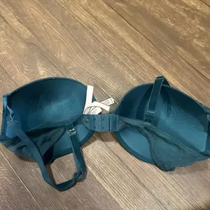 Victoria’s Secret Pushup green floral dotted lace 38D bra thumbnail 2