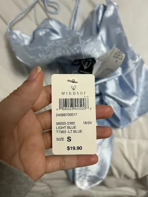 Windsor Baby Blue Halter Tie Back Floral Satin Top thumbnail 4
