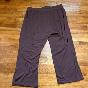 Zella Womens 3X Plus Size Brown Wide Leg Sweat Pants Pockets Casual Athleisure thumbnail 6