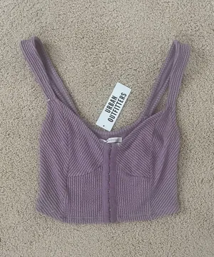 Urban Outfitters Purple Ribbed Crop Top thumbnail 1