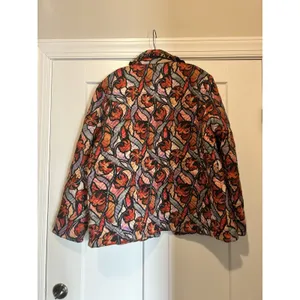 Floral Quilted Jacket Women’s Large Boho Cottagecore Whimsy Artsy Coat Pockets thumbnail 6