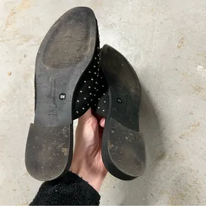 Concepts Black Jeweled Gemstone Buckle Slip On Mules Size 6 thumbnail 4