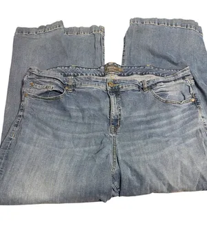Torrid Feel The Fit Wide Leg Denim Jeans Blue High Rise Stretch Sz 26 Frayed Hem thumbnail 1