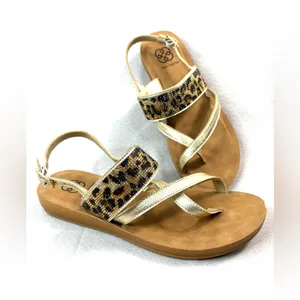 Daisy Fuentes JOLIEN 9 Gold and Tan Leopard Sandals thumbnail 8