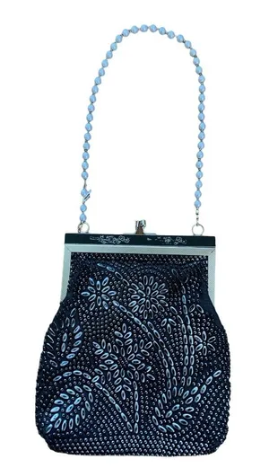 Vintage Golden Name Beaded Evening Bag Purse thumbnail 1