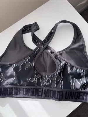 Under Armour Gray & Black Camo Racerback Sports Bra thumbnail 5