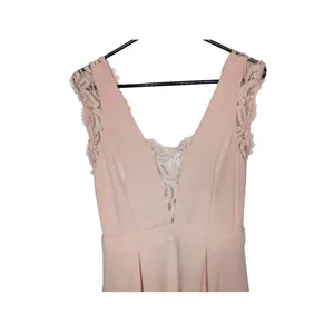 BCBG Womens Blush Pink Lace V-Neck Mini Pleated Dress‎ Romantic Shower Wedding thumbnail 2
