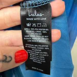 NEW Lulus Zemina Blue Abstract Godet Watercolor Pleated Mermaid Maxi Dress Small thumbnail 11