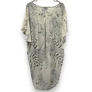ASTR The Label Cream & Black Animal Print High Low‎ Shear Tunic Top Size S thumbnail 4