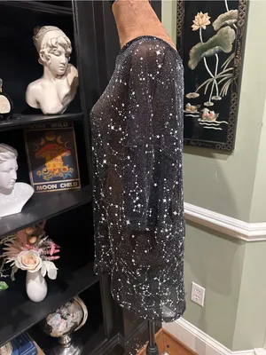 Sheer Silver Star Stretchy Shirt/Dress – One Size (XS–2XL Fit) thumbnail 5