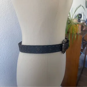 Medium/Large Black Studded Bling Leather Boho Belt thumbnail 4