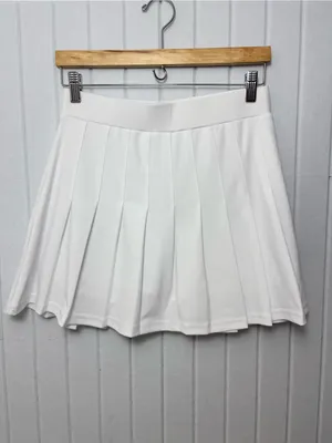 INDERO‎ White Pleated Tennis Skirt- Skort Size L thumbnail 2
