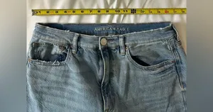 American Eagle Distressed High Rise 90's Boyfriend Women's size 12x-longJeans thumbnail 5