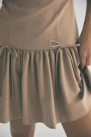 Zara dress mini sleeveless pleated skirt bodycon casual bow corset inspired thumbnail 9
