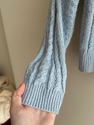 J. Crew Women’s Rollneck Cable Sweater, Light Blue, Size Small, 90s Sweater thumbnail 5