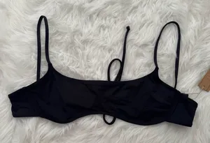 Skims Signature Swim Micro Scoop Bikini Top Onyx XL thumbnail 1