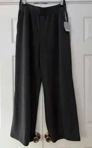 Zella Ultra Soft Scuba Wide Leg Pants Grey Forged NR502217MI L New thumbnail 1