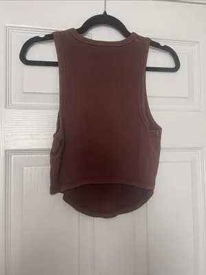 Aerie Ribbed Tank Top in Brown thumbnail 2