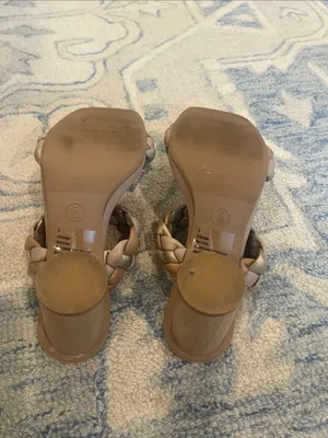 a new day Braided Double-Strap Block Heels - Cream with Gold Accent thumbnail 3
