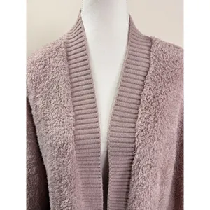 Barefoot Dreams CozyChic Cardigan M Dusky Rose Open Front Sweater Medium thumbnail 3