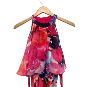 Eliza J Floral Halter Neck Popover Floral Maxi Dress Pink Multi Mock Size 10 thumbnail 5