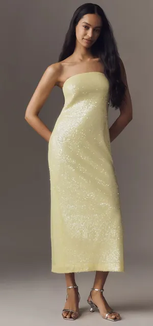 Endless Rose Strapless Sequin Slim Midi Dress thumbnail 2
