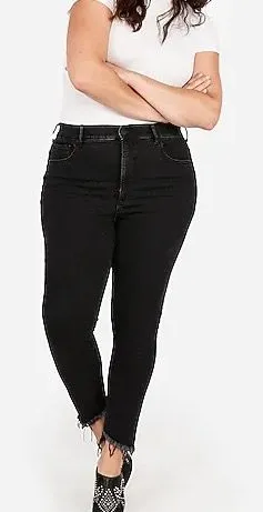 Express Perfect Denim Charcoal Black High Rise Ankle Skinny thumbnail 1