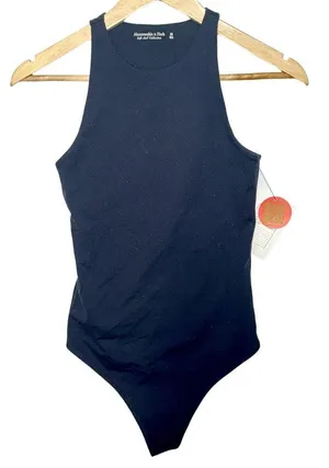 NEW Abercrombie & Fitch Soft AF Black Sleeveless Tank Bodysuit Womens Size XS thumbnail 1