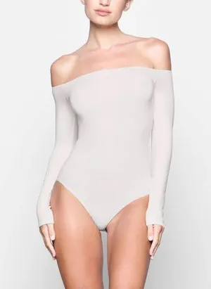 SKIMS Essential Off The Shoulder Bodysuit thumbnail 1