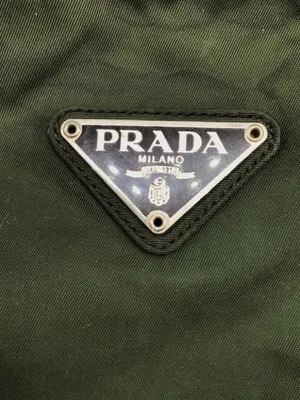 Authentic Vintage Prada Green Nylon Shoulder Bag | Serial 31 | As-Is thumbnail 14