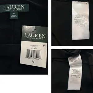 NWT‎ Ralph Lauren Blue Floral Black 3/4 Bell Sleeve Stretch Dress Size 8 thumbnail 11