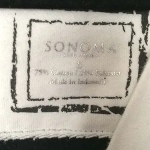 Sonoma Black and white V-neck small sweatshirt with hood thumbnail 2
