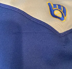 Antigua Milwaukee Brewers MLB Pull Over 1/2 Zip Sweatshirt Shirt Blue Gray Embroidered L thumbnail 6